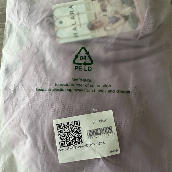 Halara Short Sleeve Twisted Cut Out Yoga Sports Top Lavender Fog S NWT IN PKG - Picture 10 of 10